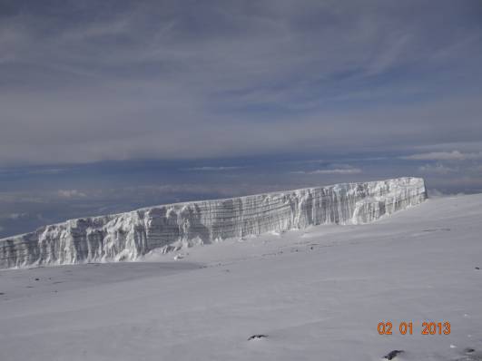 Gletscher vom Uhuru Peak aus