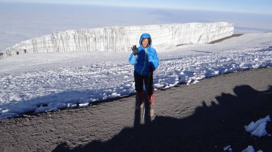 Mit Rebmann-Gletscher und Mount Meru