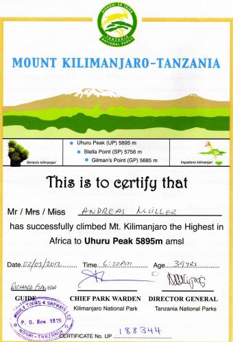 Uhuru Peak 02.09.2012, well done Andi