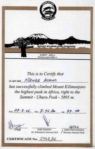 Summit Certificate