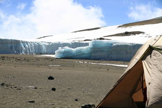 Blick vom Zelt zum Furtwngler-Gletscher