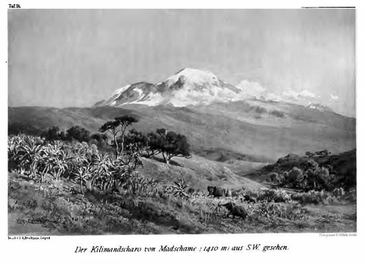 1889 - Kilimandscharo von Madschame aus