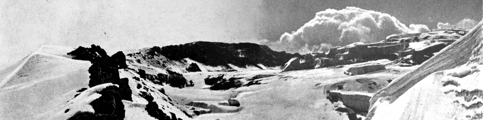 1901 - Dr. Carl Uhlig : Der Kibo-Krater mit der Eisburg von der Johannes-Scharte aus