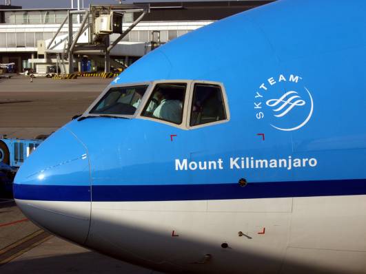 KLM-Flieger mit Zielvorgabe