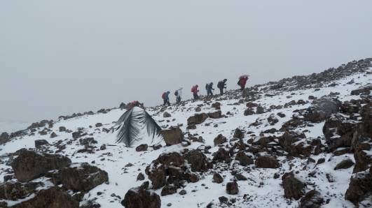 Barafu Camp im Schnee