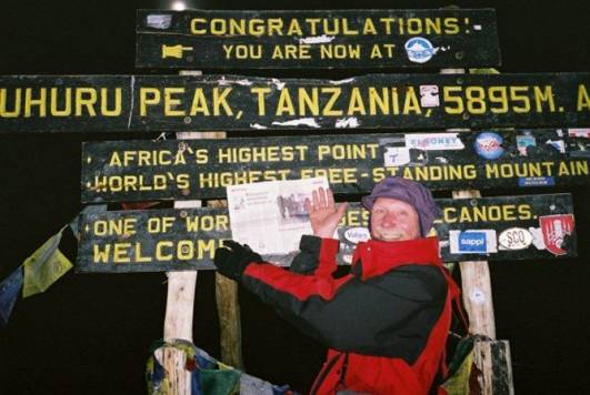 Uli Sauer am 27.01.2005 am Uhuru Peak.