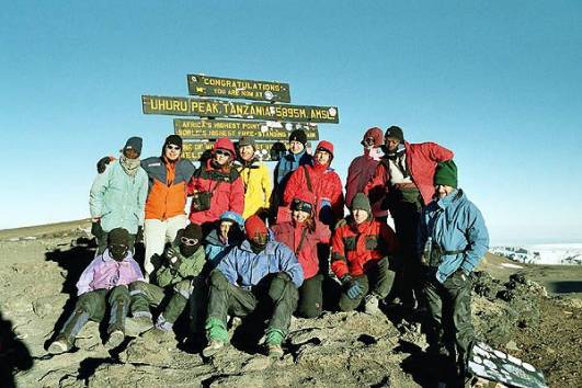 B.Michel und T.Blank am 01.01.2005 am Uhuru Peak
