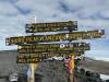 <small><b>Bilder von der Machame Route aus dem Kilimanjaro-Gipfelbuch-Eintrag-Nr.: 200</b><br>Eintrag-Titel : Geburtstagsgeschenk von Gottfried Bachinger vom 2010-04-19 17:20:54<br><b>Bild-Beschreibung : Das Gipfelschild</b></small>