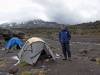 <small><b>Bilder von der Rongai Route aus dem Kilimanjaro-Gipfelbuch-Eintrag-Nr.: 167</b><br>Eintrag-Titel : Gipfelsieg im Februar 2005 von Dr. Hartmut Parthe vom 2006-06-29 13:47:00<br><b>Bild-Beschreibung : Im Camp mit Kibo</b></small>