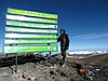 <small><b>Bilder von der Machame Route aus dem Kilimanjaro-Gipfelbuch-Eintrag-Nr.: 235</b><br>Eintrag-Titel : Mt. Meru und Kibo im Januar 2012 von Sven Neukamm vom 2012-05-03 20:52:56<br><b>Bild-Beschreibung : Uhuru Peak am 27.01.2012</b></small>