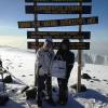 <small><b>Bilder von der Machame Route aus dem Kilimanjaro-Gipfelbuch-Eintrag-Nr.: 352</b><br>Eintrag-Titel : Bei Schneefall und Vollmond zum Uhuru-Peak von Marita Dewitz vom 2015-01-19 16:14:58<br><b>Bild-Beschreibung : Marita, Dr. Achim Dewitz - Uhuru Peak</b></small>