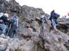 <small><b>Bilder von der Machame Route aus dem Kilimanjaro-Gipfelbuch-Eintrag-Nr.: 235</b><br>Eintrag-Titel : Mt. Meru und Kibo im Januar 2012 von Sven Neukamm vom 2012-05-03 20:52:56<br><b>Bild-Beschreibung : Mitten in der Barranco-Wall</b></small>