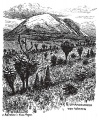 1889 Der Kilimandscharo von Westen in Purtscheller Erschließer der Berge 600px.jpg